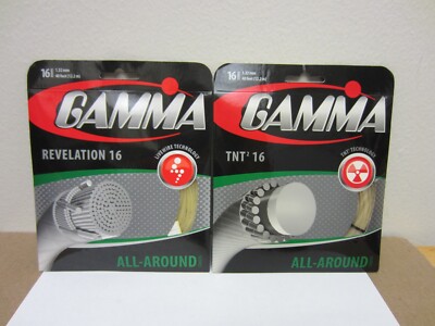 Lot 2 ''Gamma TNT2 16'' & ''Gamma Revelation 16'' Tennis Strings New