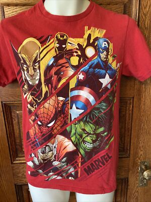 Marvel Avengers Boys 4 Pack T-Shirts Black Panther Hulk Iron Man Captain America
