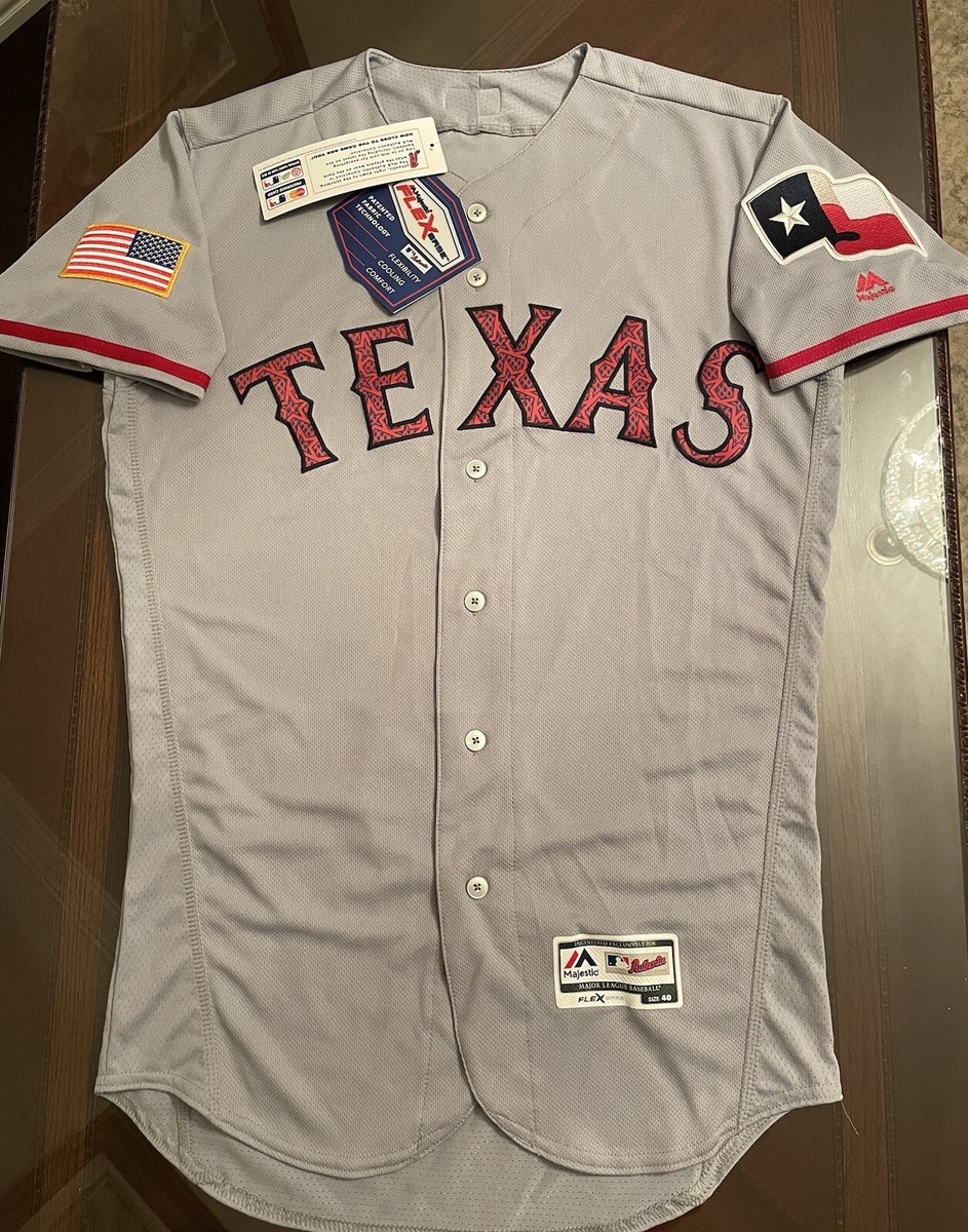 Rare July 4th Texas Rangers Authentic On-Field Majestic US