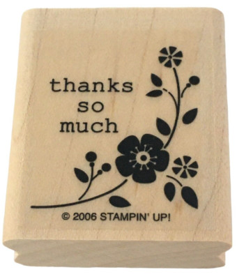 Stampin Up Rubber Stamp Thanks So Much Flowers Small Thank You Card Sentiment