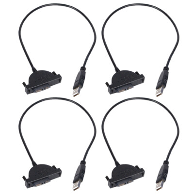 4x USB 2.0 to Mini SATA 7+6 13Pin Adapter Cable for Laptop CD/DVD ROM Drive