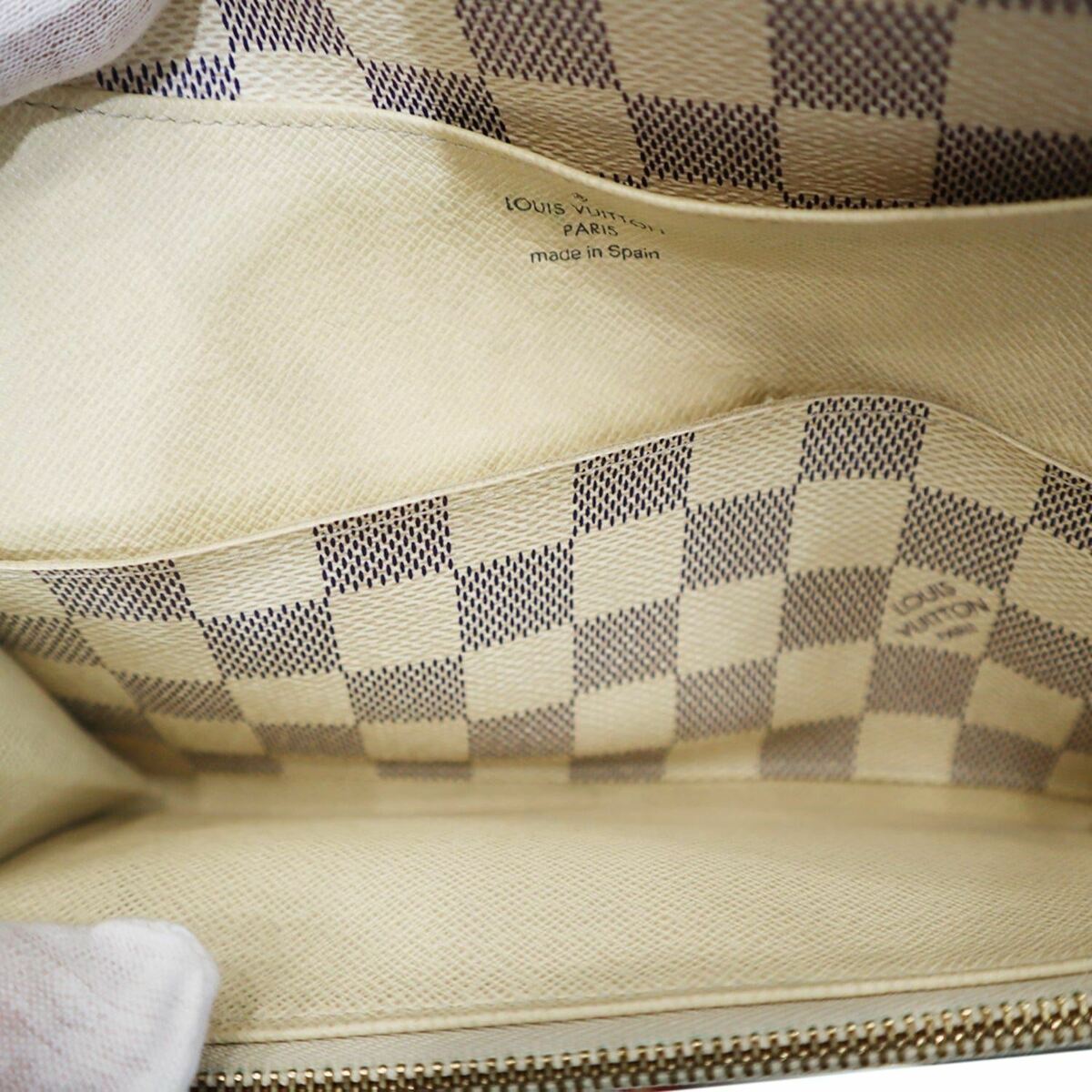 Louis Vuitton louis vuitton emilie damier azur wallet white