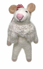 4.5  Mouse in Sweater Felt Plush Christmas Holiday Ornament