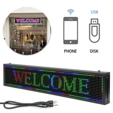 40"X8" LED Scrolling Sign Programble Digital Advertising 7-Color Display Board