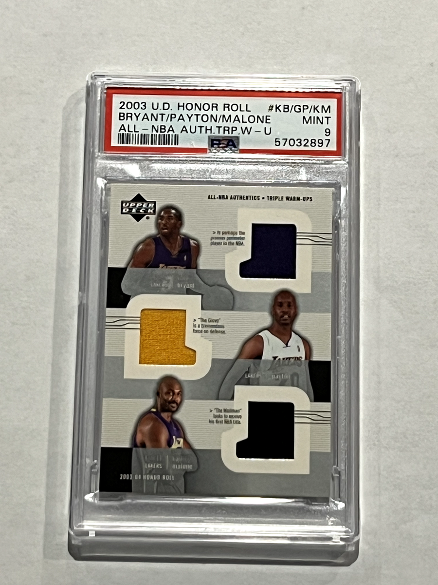 2003 UD Honor Roll Kobe Bryant/Gary Payton/Karl Malone Triple Warm 