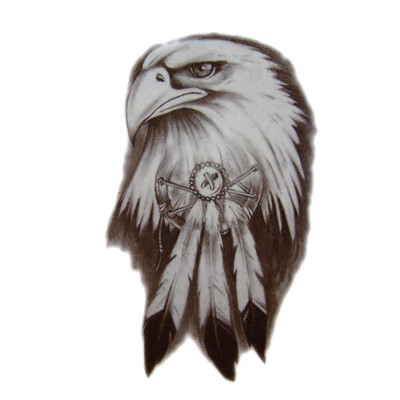 Temporäres Tattoo Vogel Adler Indianer Häuptling Indian Eagle Einmal Klebetattoo