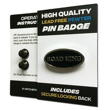 Road King High Quality Pewter Pin Badge with Secure Locking Backs