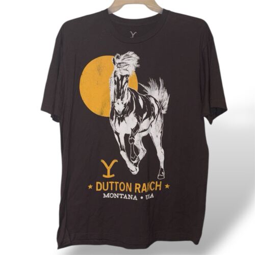 Yellowstone Dutton Ranch Montana Horse Running Adult Size XL Shirt