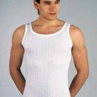 3 Men's Tank Tops Henri Wide Strap In Pure Cotton Ribbed Scrap Needle - 158SL