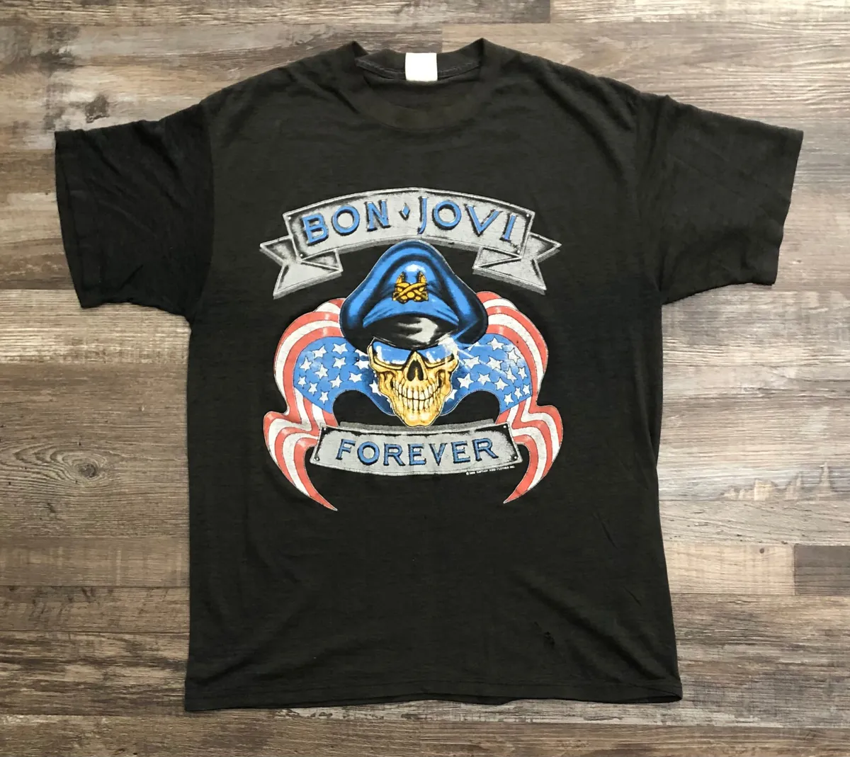 Ciro Nævne Skilt Vintage Bon Jovi Forever The Brotherhood Tour 1989 T-Shirt Single Stitch  Large | eBay