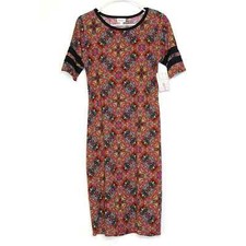 LuLaRoe Julia Bodycon Dress Women’s S (4-6) NWT Orange/Multicolor Solid