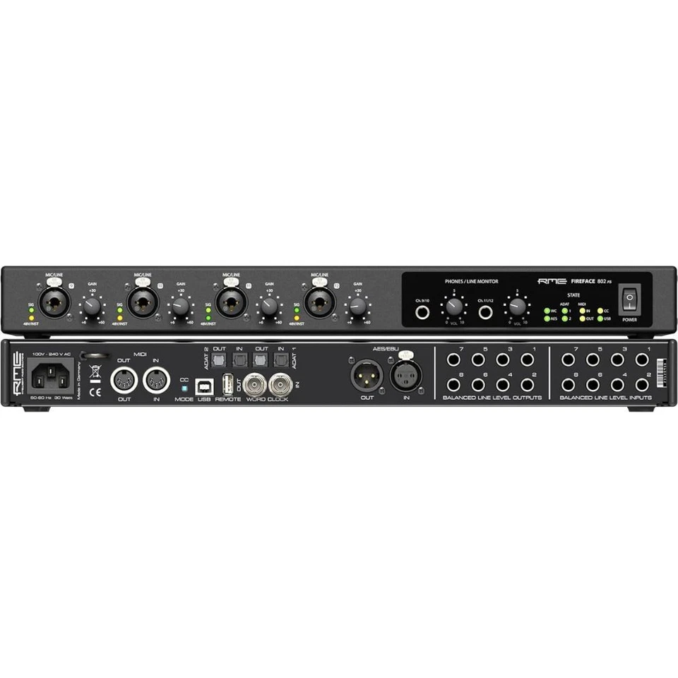 RME Fireface 802 FS AE 60-Kanal USB-B Audio/MIDI Interface (schwarz)