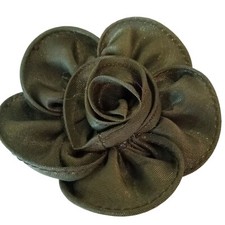 Brown Rose Boutonniere Lapel Pin Faux Leather Wedding