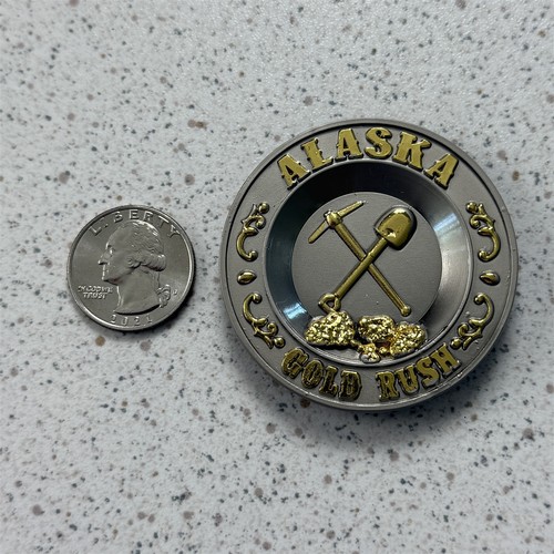 Alaska Gold Rush Goldpan Nuggets Metal Travel Souvenir Fridge Magnet #52843