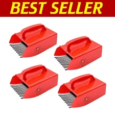 Ergonomic 4-Pack Berry Picker Rakes with Metallic Comb for Effortless Harvesting