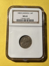 1882-H Jamaica NGC MS63 