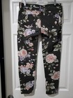 MNG by Mango Floral Skinny Pants Women’s Size 8 Black Denim Jeans — photo 3