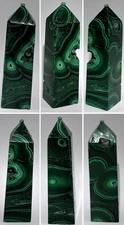Malachite Tower 196g | Green Banded Bullseye Crystal Point | Natural Polished