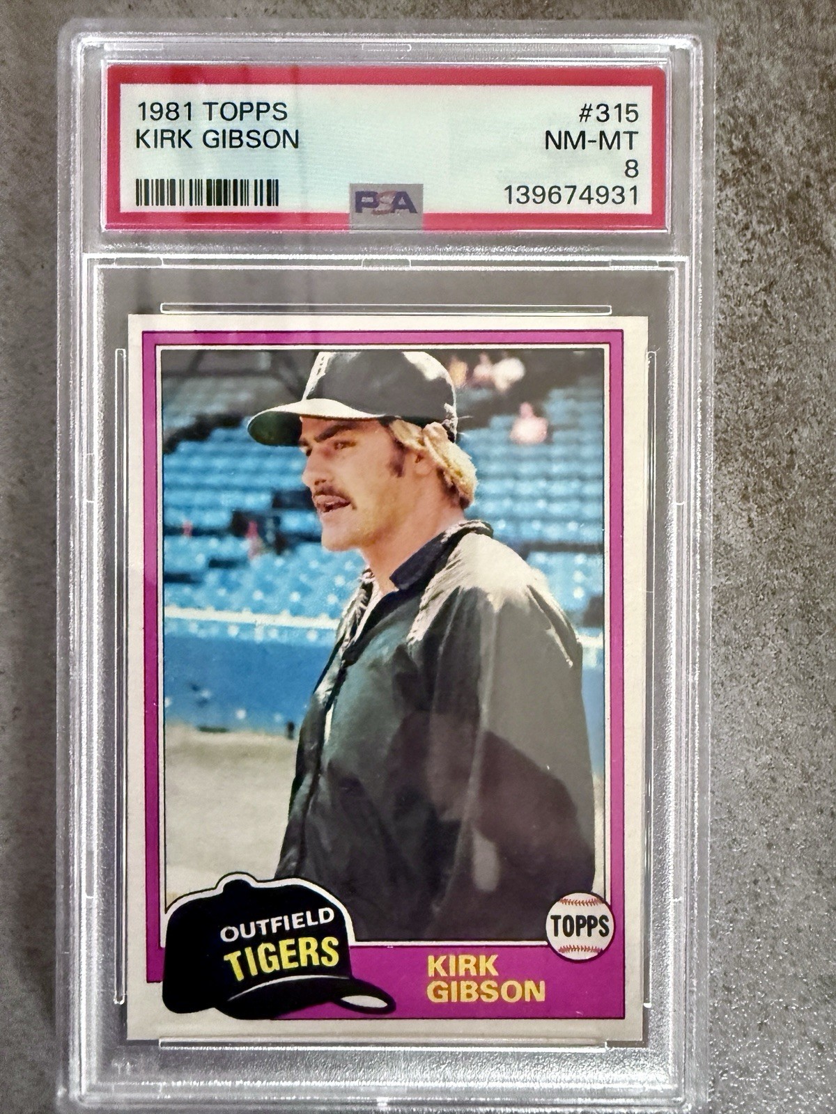 1981 Topps - Kirk Gibson #315 (RC) PSA 8