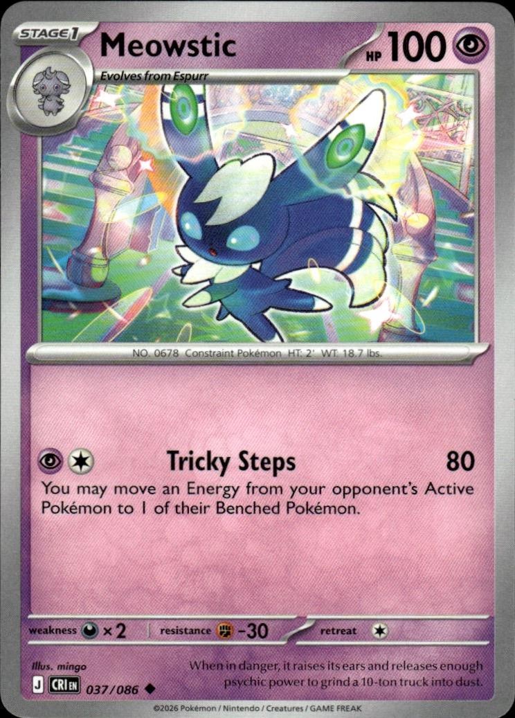 Pokemon Meowstic 037/086 Chaos Rising ME04 NM English TCG Card