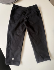 Sweaty Betty Women?s Black Cropped Leggings XS Stretch Logo Polyester Blend