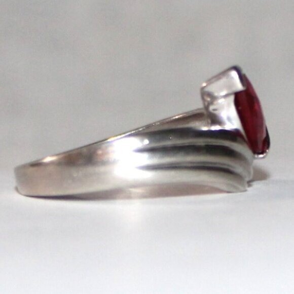 Sterling Silver Lab Created Ruby Ring - image 4