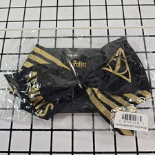 Harry Potter ALWAYS Hair Bows Set of 2 Black Gold Deathly Hallows NEW