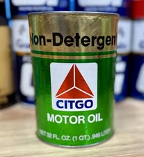 Vintage NOS Citgo Non Detergent Motor Oil Can Quart FULL