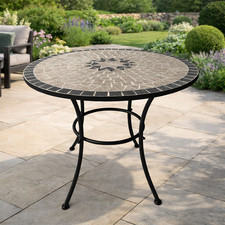 Tavolo Giardino Mosaico Ø80 cm Tavolino Esterno Ferro Balcone Terrazzo Aurora