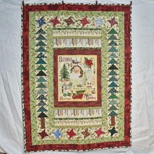 New handmade large throw size holiday quilt 54"x71" Christmas blanket