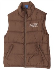 Fred Mello Mens Graphic Padded Gilet UK 40 Medium Brown Polyamide NV07