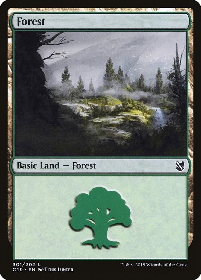 FOREST (301) Magic: The Gathering COMMANDER 2019 301 LAND NM/M