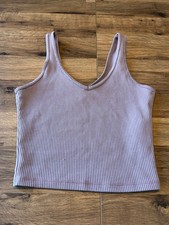 Cropped V Neck Top Tank Vest Hollister XS plum
