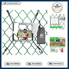 Silver Cell Phone Fence Mount with Sun Hood - Tool-Free Setup for Baseball