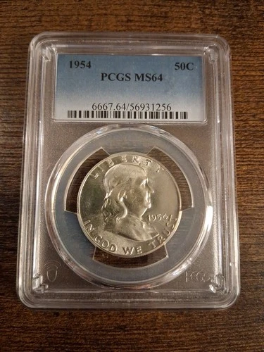 !!! 1954 PCGS MS 64 Benjamin Franklin Half Dollar 90% Silver !!!