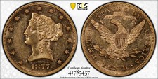 1877 $10 Liberty Head Eagle PCGS AU58+