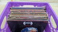 Vinyl Record Album LP 12" 33 RPM DJ Storage Crate Plastic Purple Stackable New