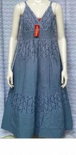 Women Ombre Dip Dye gray Eyelet Lace Dress XL vneck summer sale aline swing