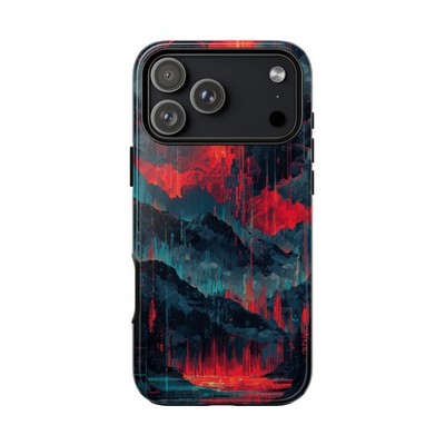 Phone Ink - iPhone | Galaxy | Pixel Case - Red Mountain Glitch Static