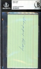 Happy Day Beckett BAS Signed 3x5 Index Card Hockey HOF Autograph