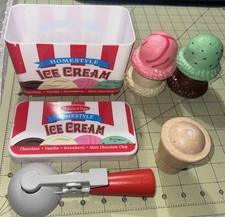 Melissa Doug Homestyle Magnetic Ice Cream Box 4 Flavors, Cone Scoop