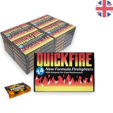 Quickfire 14 Long-Burning Firelighters Bulk Pack with Safety Matches – 84 Total! 1.57 per lighter