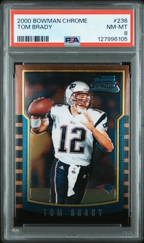 TOM BRADY PSA 8 2000 BOWMAN CHROME #236 ROOKIE CARD RC PATRIOTS 6105