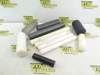 11PCS (4LBS) OF ASSORTED MACHINABLE ROUND PLASTIC DELRIN