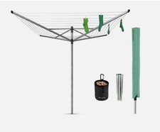 Brabantia Lift-O-Matic 50m Rotary Airer 50m With Ground Spike + Cover