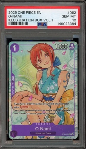 One Piece CCG O-Nami Illustration Bx. Vol. 1 OP05-062 PSA 10 Gem Mint