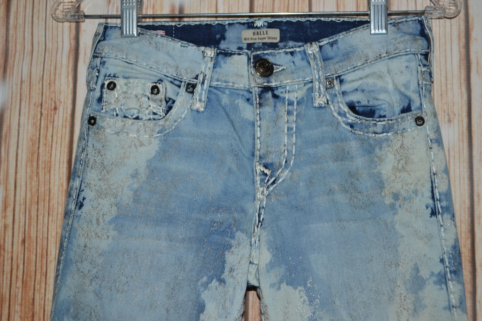 True Religion Women's Halle Super T Mid Rise Super Skinny Jeans Sz 25x29 thumbnail 5