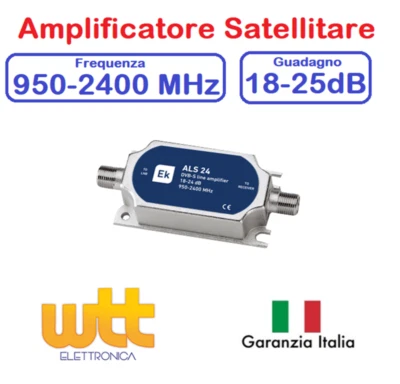 AMPLIFICATORE SEGNALE SATELLITARE DI LINEA SAT 18dB SKY TIVUSAT