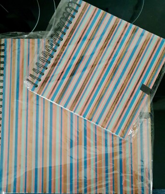 2 x Hobby Handwerk Blau & Gold Streifen Wire-o Fotoalbum Sammelalbum 12x12 & 8x8 Zoll