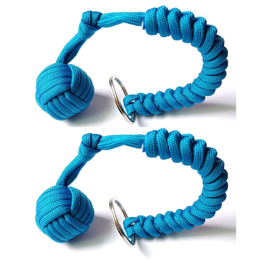 2 Pack Outdoor Paracord Keychain Lanyard Hiking Emergency Survival